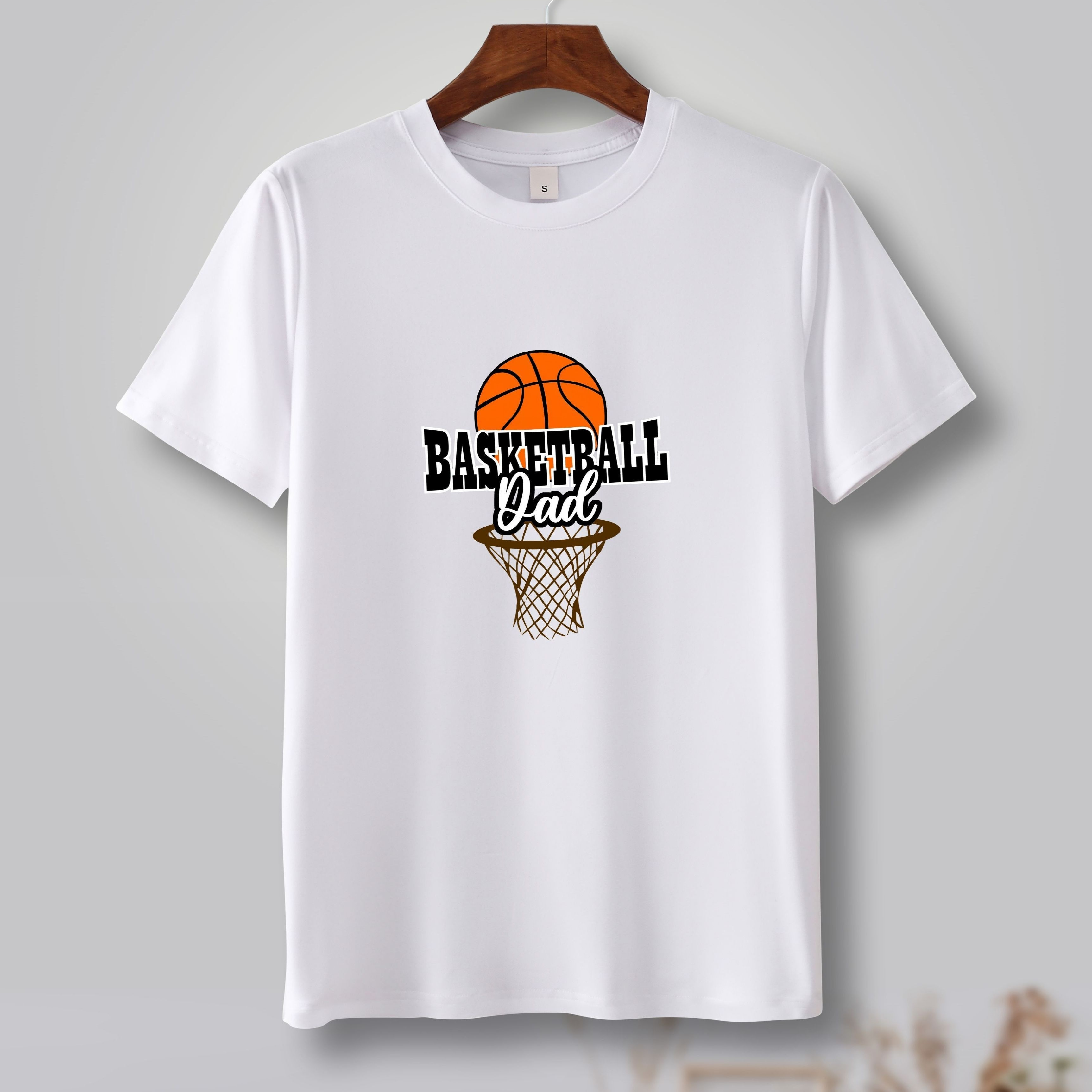 

Basketball Dad Print T Shirt, Tees For Men, Casual Short Sleeve T-shirt For Summer