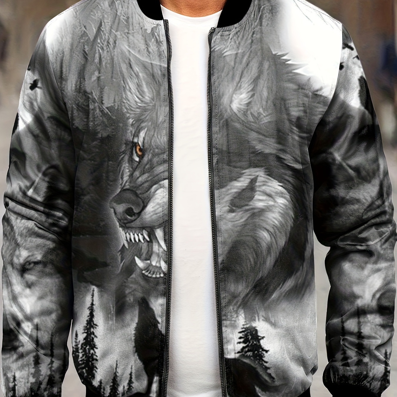 Wolf hotsell bomber jacket