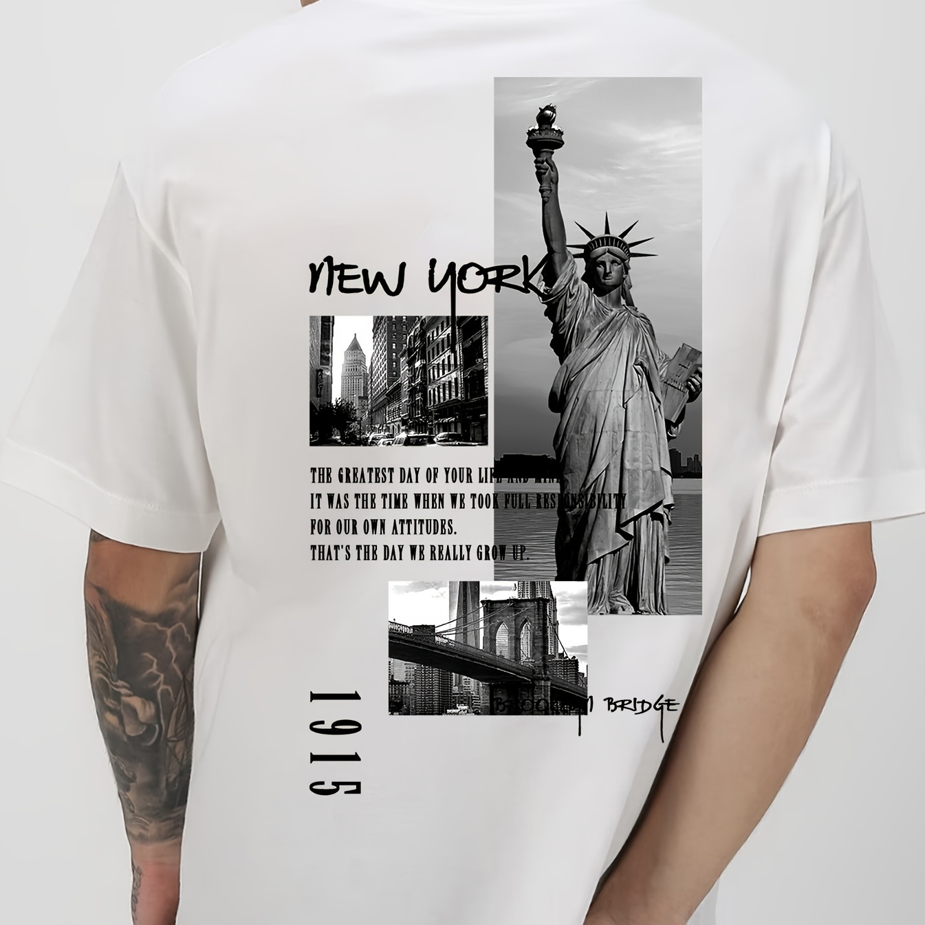 

Western New York 1915 Paris Front And Back Printed Trendy Brand Summer Short-sleeved Cotton T-shirt Regular For Both Men And Women, Can Be Paired With Couple Cotton T-shirts