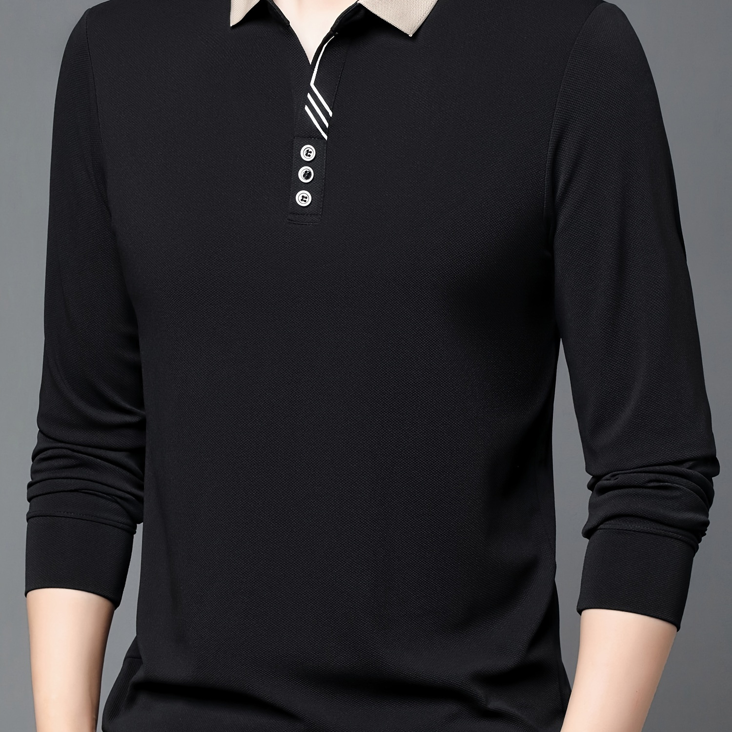 

Business Long Polo - 95% 5% , & Comfortable , , Regular Fit Button , Half Knit For Golf & , /fall