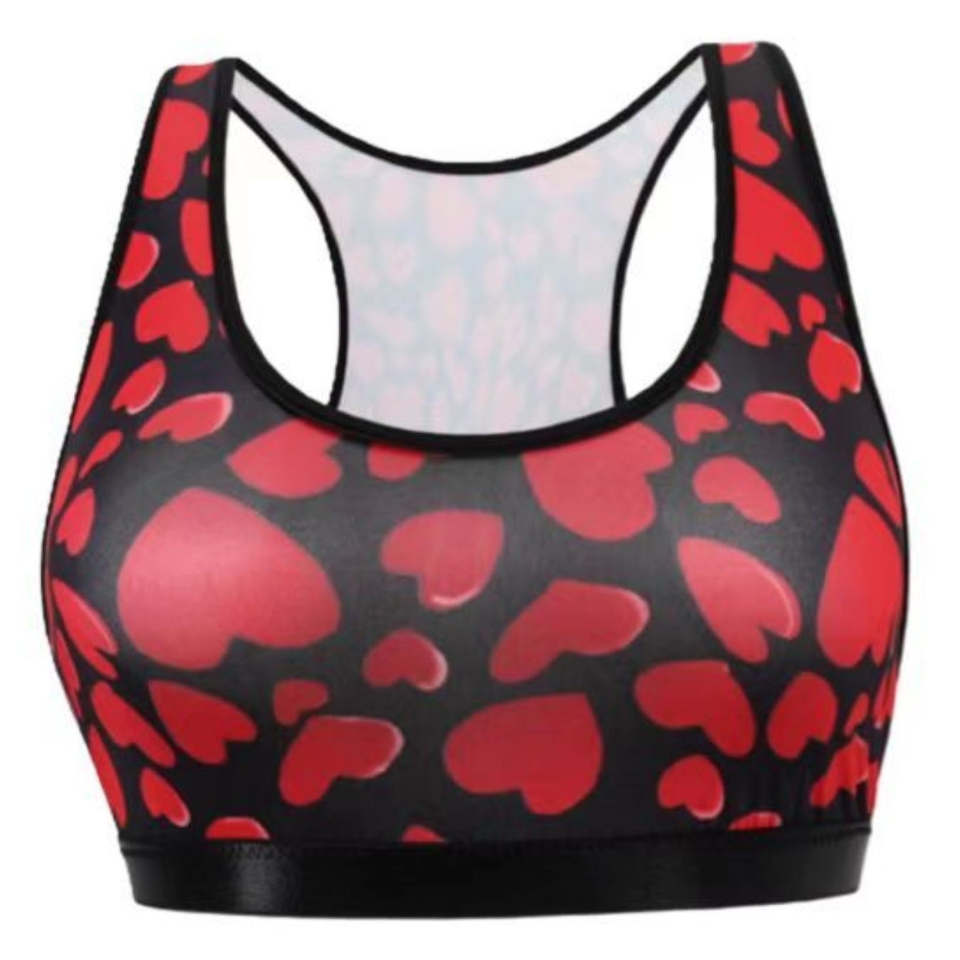 WOMENS SPORTS BRA / Crop Top Red and Black Cheetah Print Sports