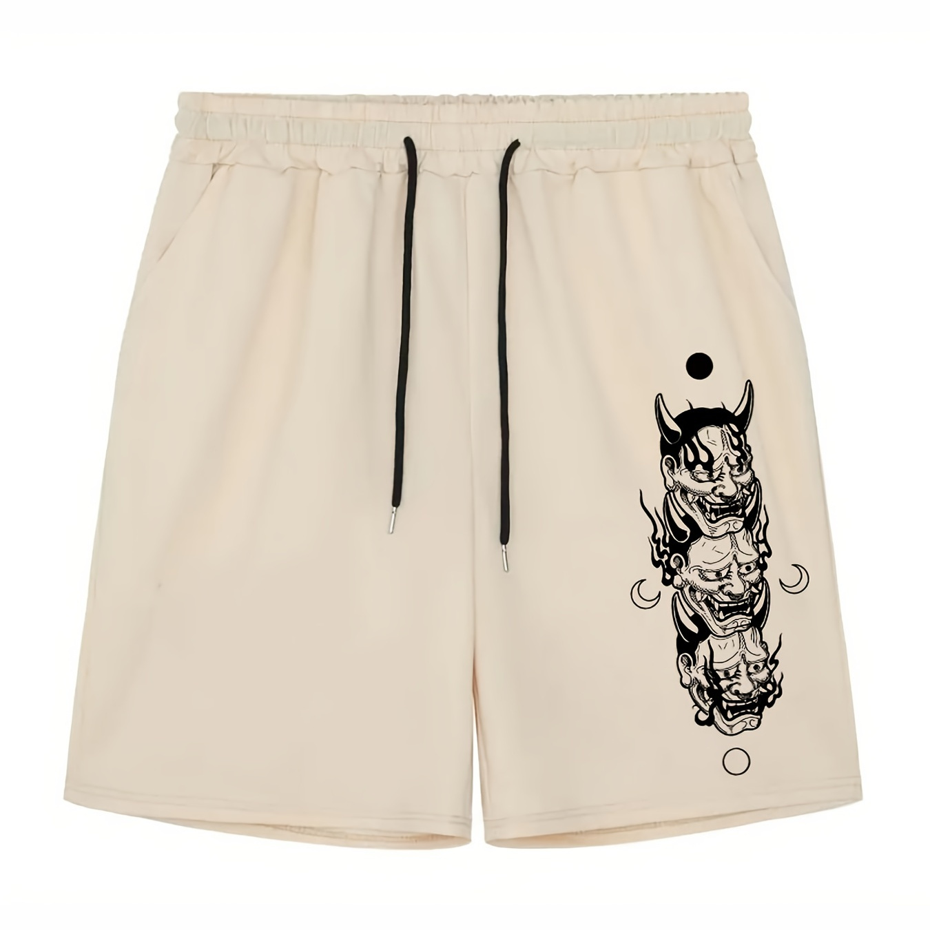 

Men's Casual Masks Print Pockets Pleated Shorts For Summer