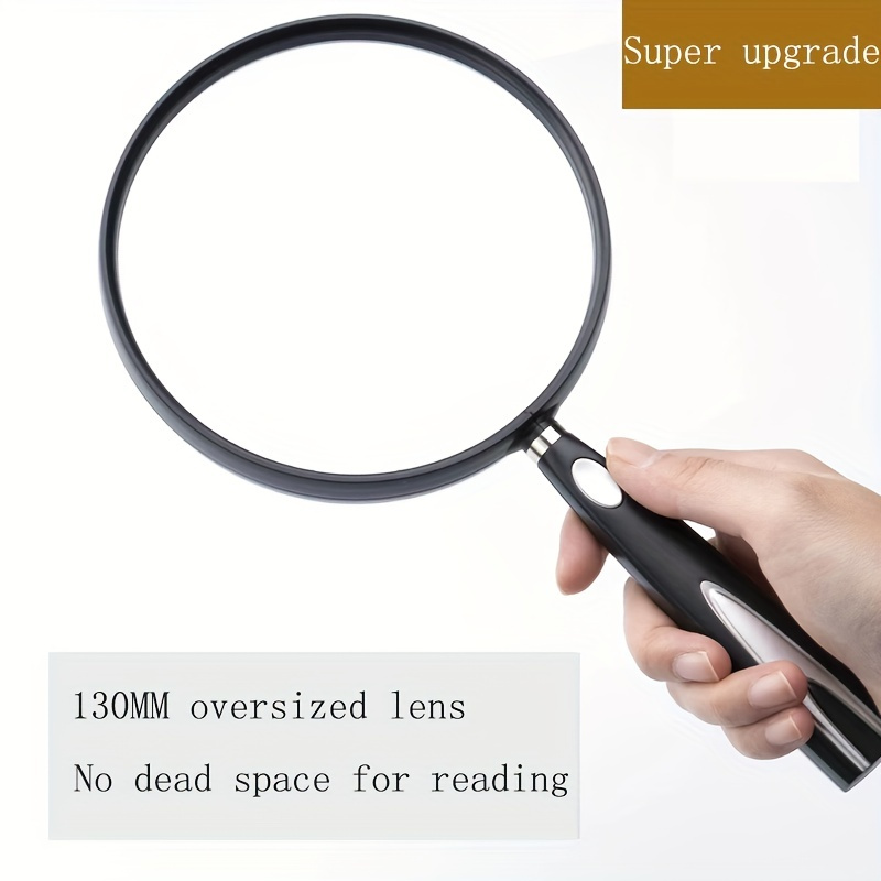 Magnifying Glass with Light, 10x 20X High Magnification, Large Handheld Magnifier with 4 LED Light, Suitable for Low Vision Seniors Reading, Jewelry