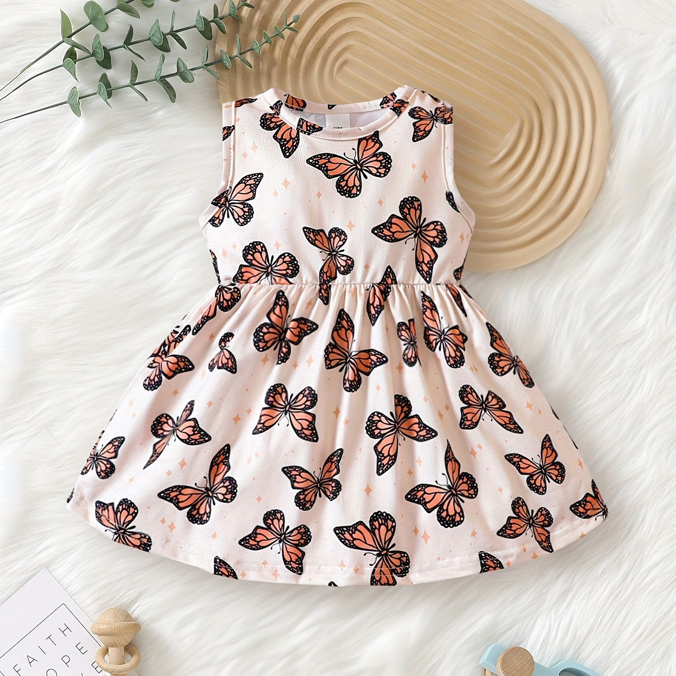 

Baby Girls Baby Summer Outing Casual Cartoon Butterfly Star Cute Elegant Style Dress Small And Medium Children's Play Clothes