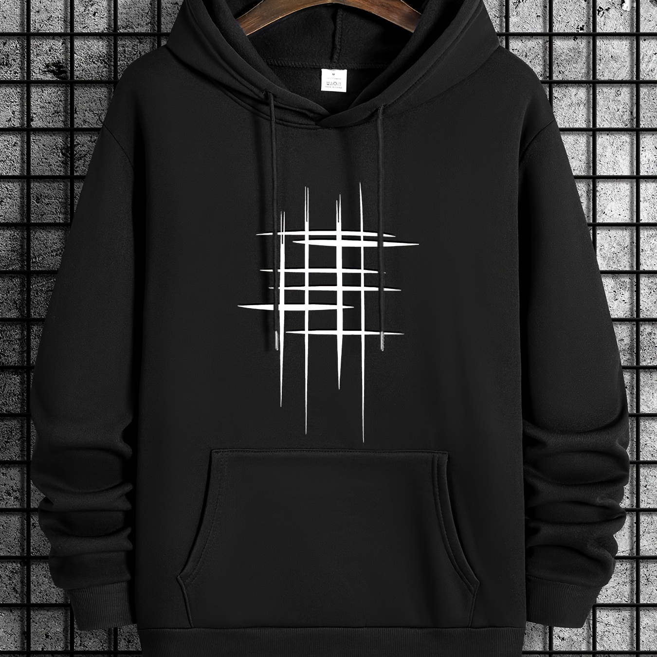 

Men's New Stylish Grid Pattern Printed Casual Hoodie With Drawstring Hooded Sweatshirt, Comfortable And Long-sleeved Hooded Sweatshirt For Autumn And Winter