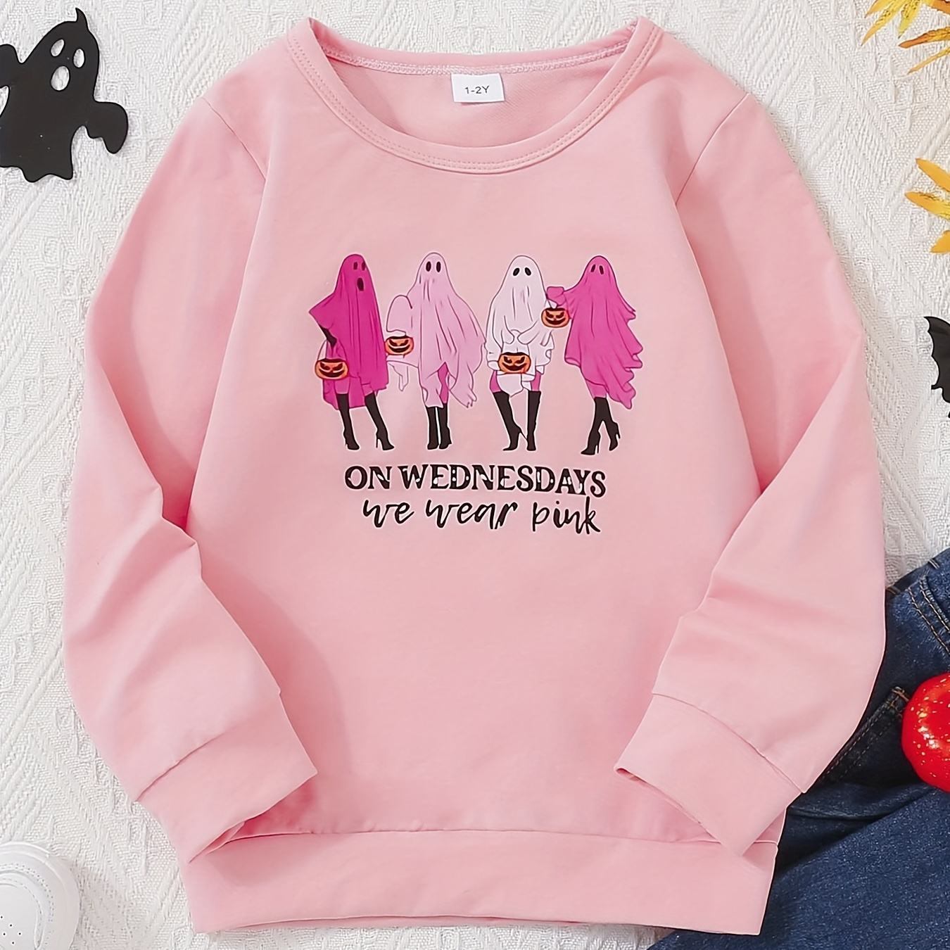 

Halloween Toddler Baby Girls Sweatshirt Tops, Cute Cartoon Print Casual Pullover