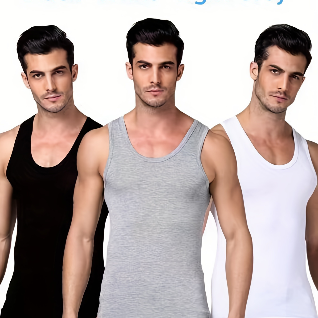 3pcs, Men's Basic Tanktop, Casual Slim Fit Sleeveless Shirt For Fitness