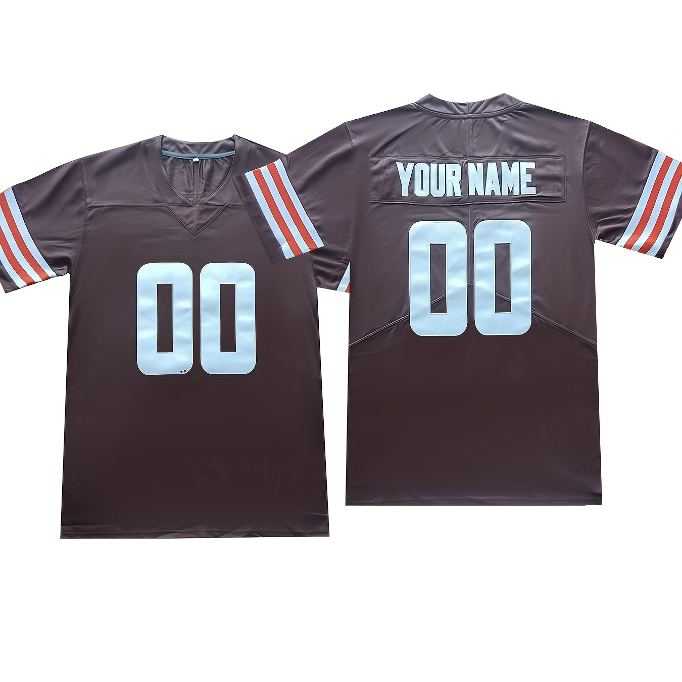 

Custom Men's Football Jersey - Personalized Name & Number, Embroidered, Breathable Polyester, V-neck, Perfect For Sports & Casual Wear, Sizes S-3xl