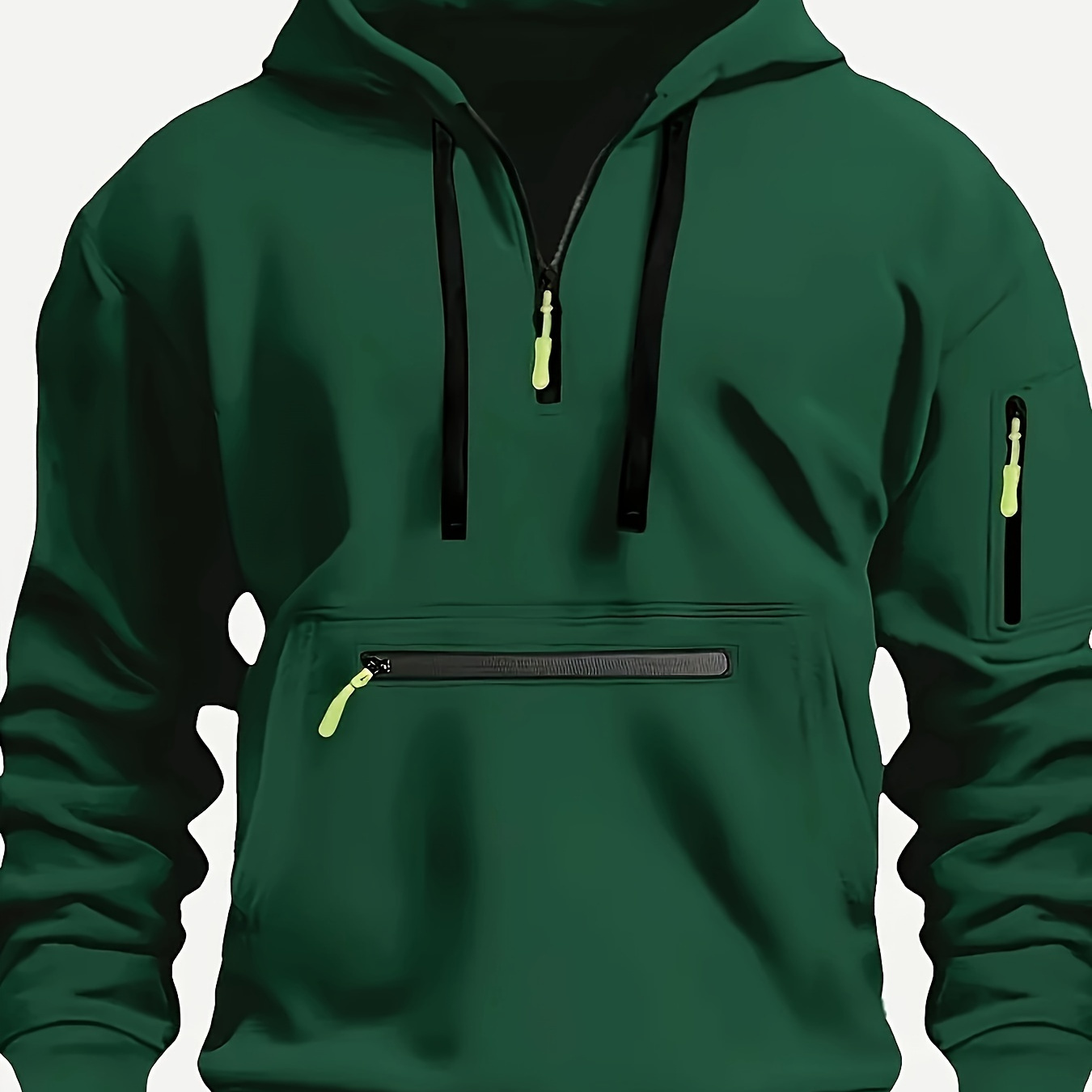 

[comfortable] Men's Navy -up Hoodie - Casual Outdoor Sports Sweatshirt With Pockets, Stretch Polyester Fabric, Machine Washable, Sweater Hoodie
