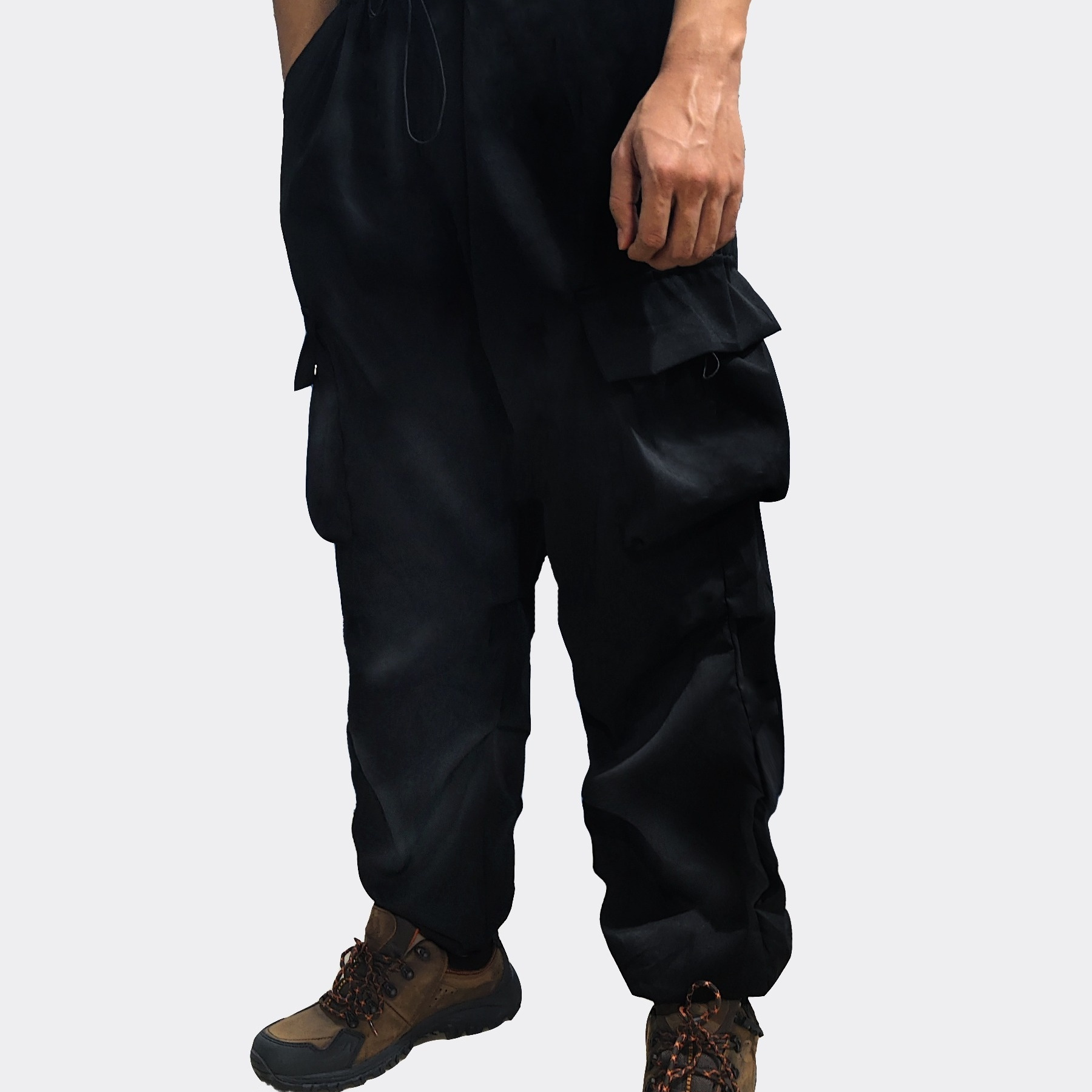 Plus Size Men's Solid Cargo Pants, Oversized Casual Pants Hip Hop Stylish Pants, Men's Clothing