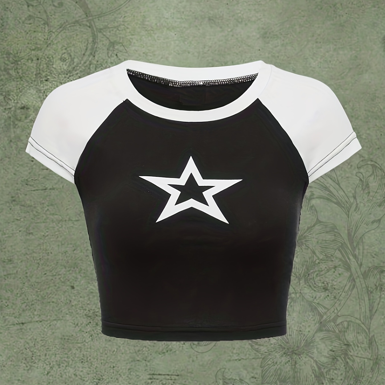 

Star Neck T-shirt, Y2k Short Sleeve T-shirt For , Women's Clothing