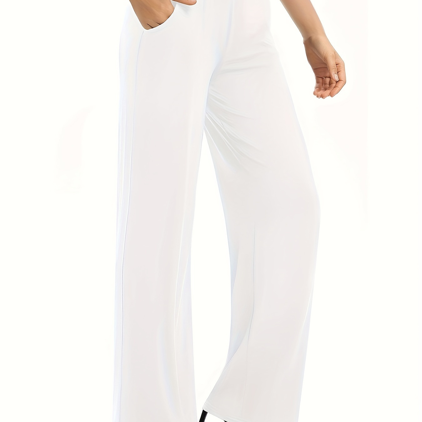 

Tooluck Ladies' Casual Elastic Waist Straight Trousers