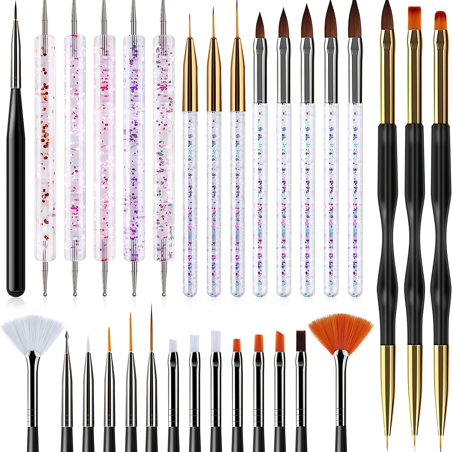 

Nail Art Brushes Set, 31 Pcs Acrylic Nail Brushes Set, Nail Liner Brush Nail Dotting Tools, Nail Dust Brush, Striping Nail Art Brushes, Nail Art Tool Set For Home And Salon Nail Design