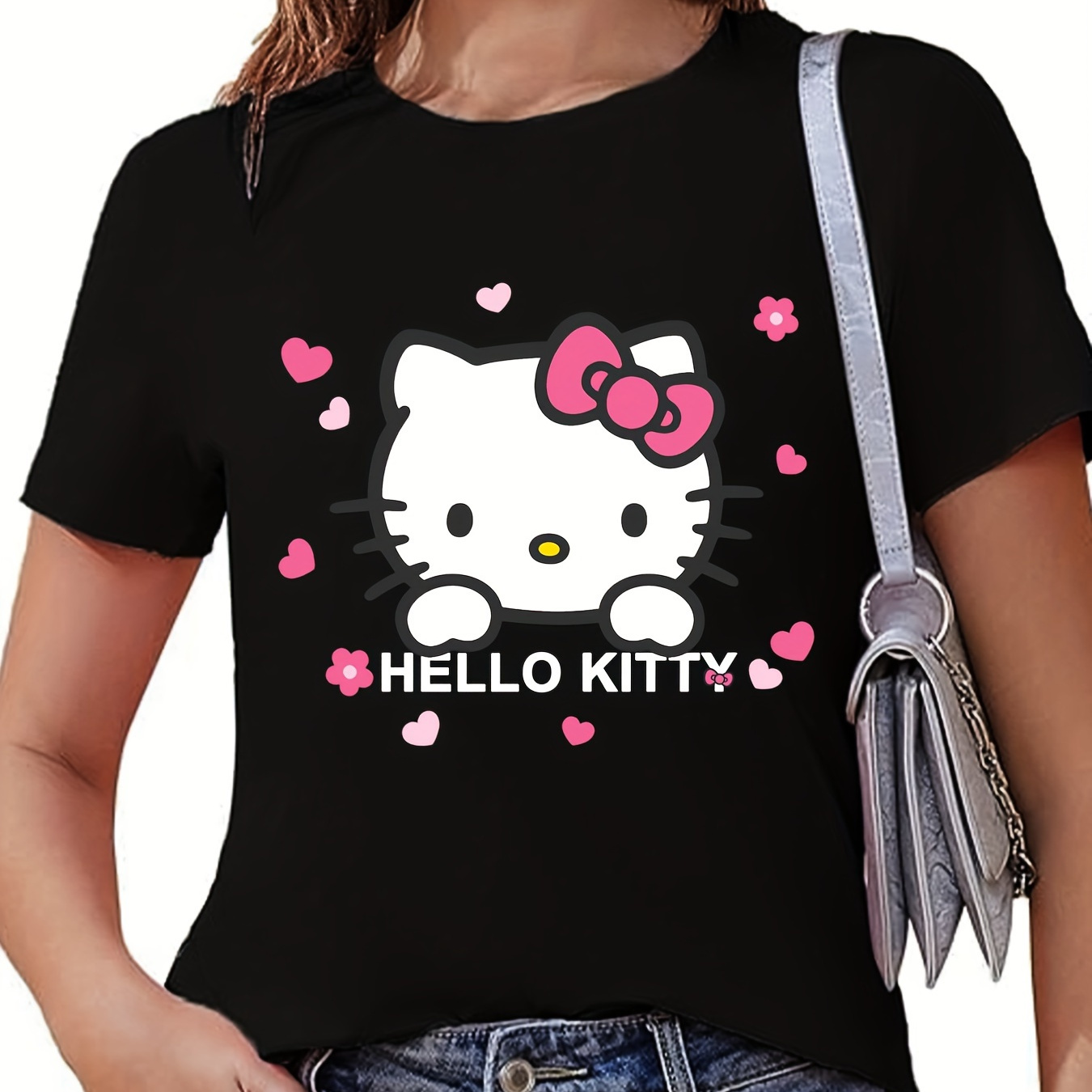 

Sanrio Authorized Hello Kitty Shirt Tee Unisex-adult Short Sleeve Tee Soft Tees Summer Tops T-shirt Workout Shirts Short Sleeve Athletic T Shirts Shirts Crew Neck T-shirts Graphic Tee 220g