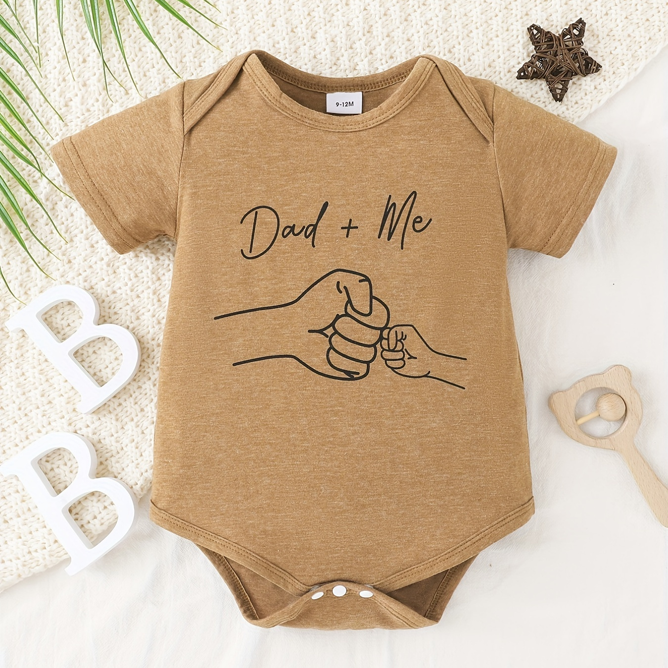 

daddy + Me" Fists Print Onesie, Short Sleeves Summer Onesie, Soft Comfortable Breathable Baby Clothes