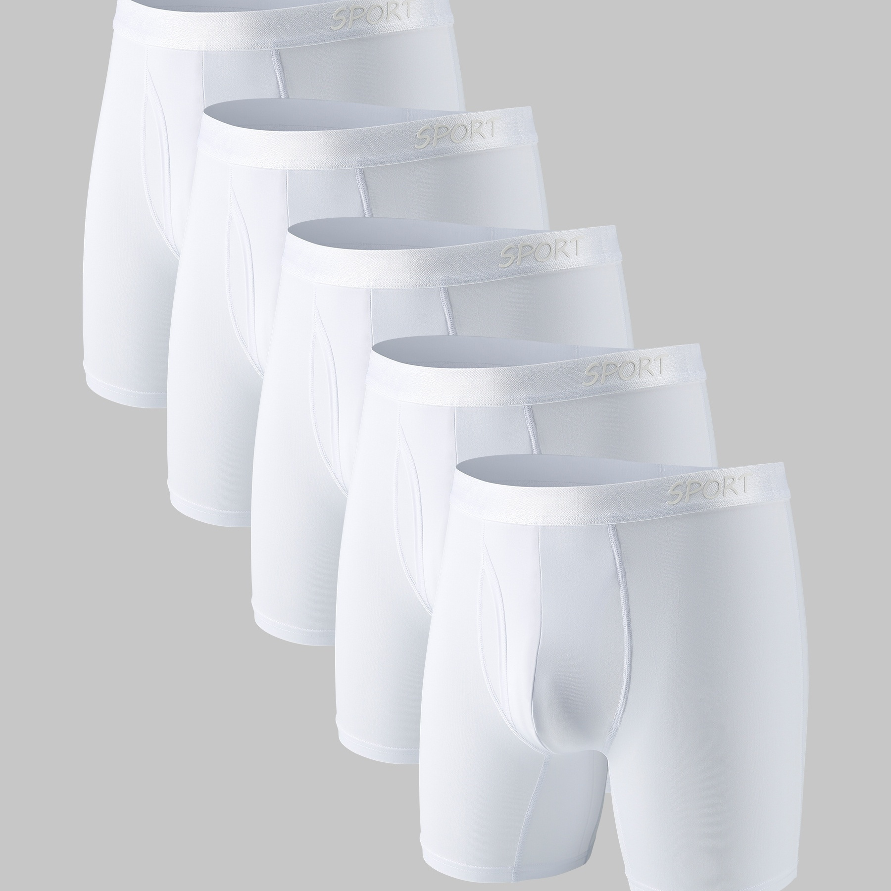 

5pcs Men's Underwear With Open Fly, 3d Pouch & Contour Pouch Design Offer More Comfortable Space, No Constraints