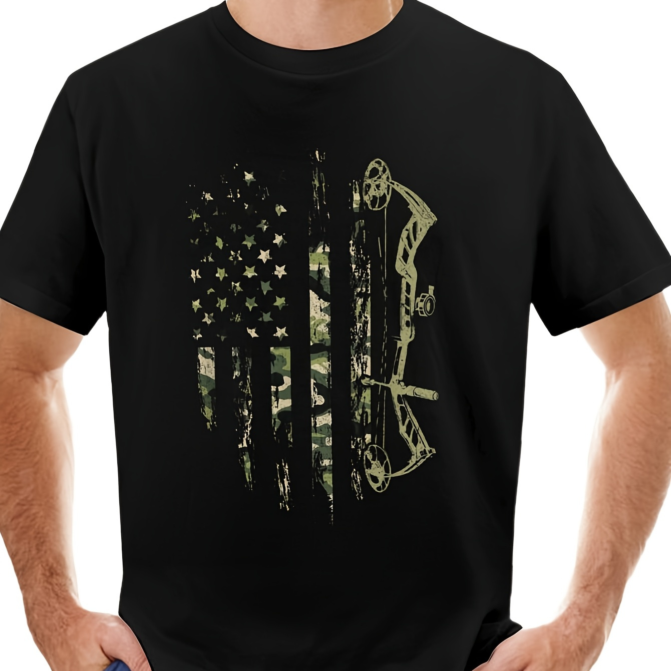 

Camo American Flag Bowhunting Bow Archery T-shirt