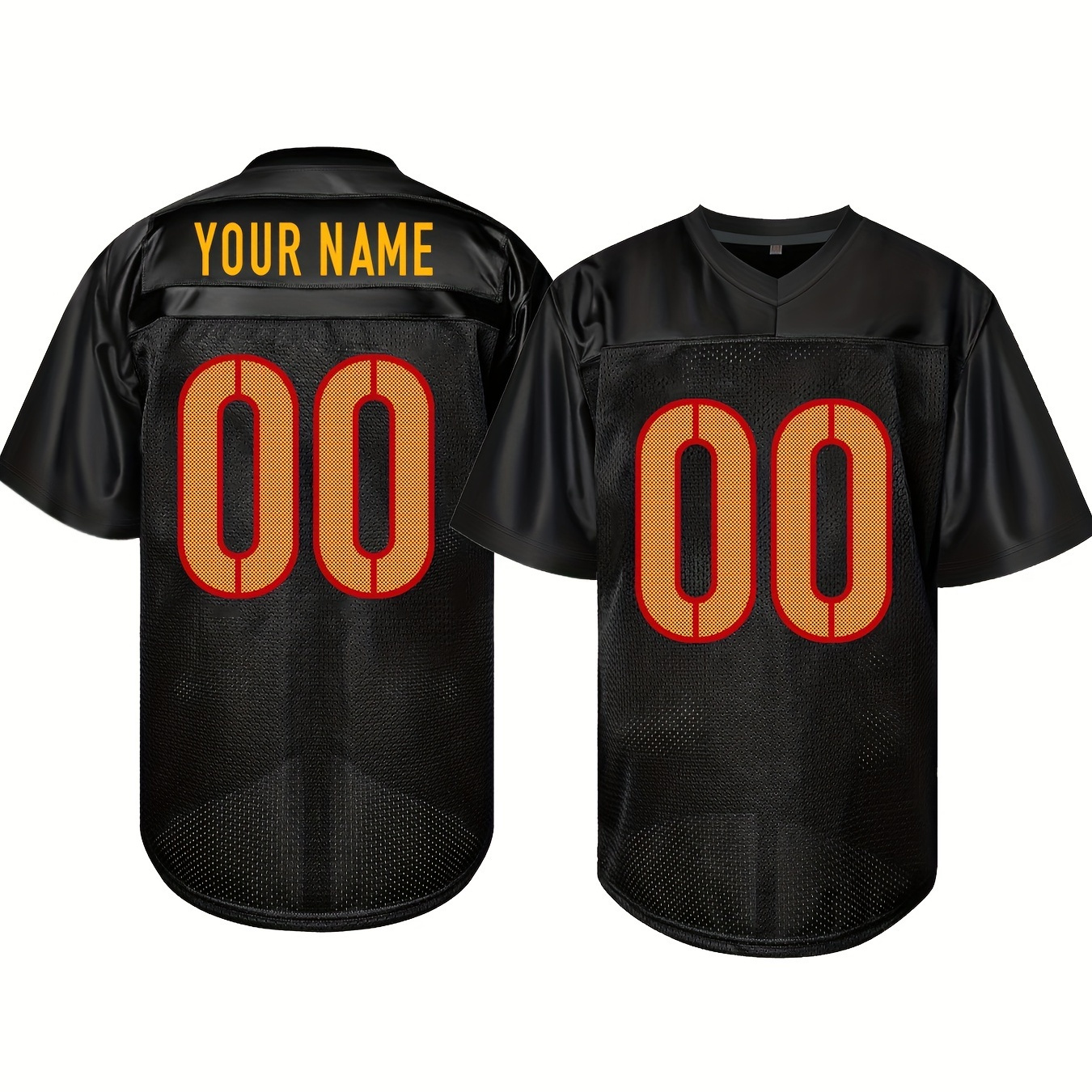 

Embroidered Jersey - Personalized & , V-, Polyester, For & , - S To 3xl