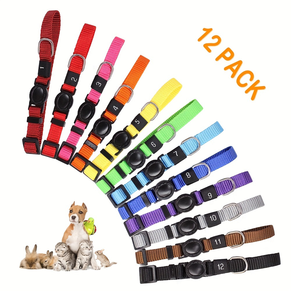 

12 Pcs Breakaway Puppy Id Collars With Record Keeping Charts - Perfect For Whelping Dogs And Cats, Easily Identify Newborns And Keep Track Of Their Progress
