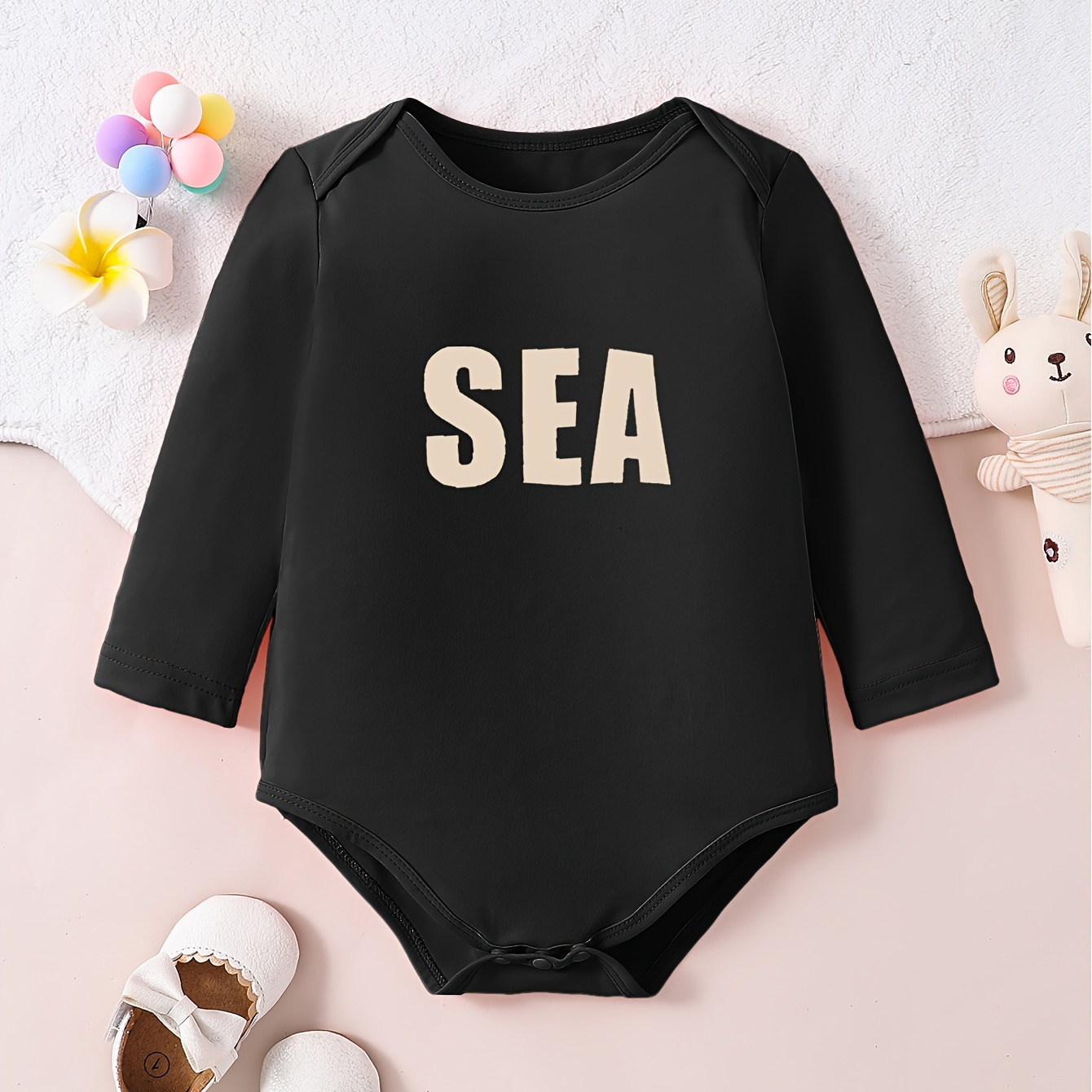Infant's Shark Pirate Print Bodysuit Comfy Long Sleeve - Temu