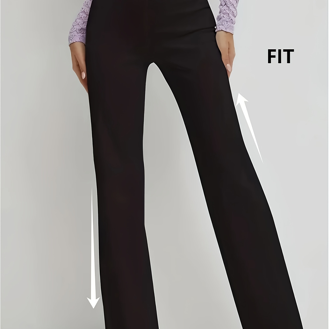 

Women' Long Pants - Stretchy Straight-leg Trousers For Business - Flattering Fit And Flowing Design