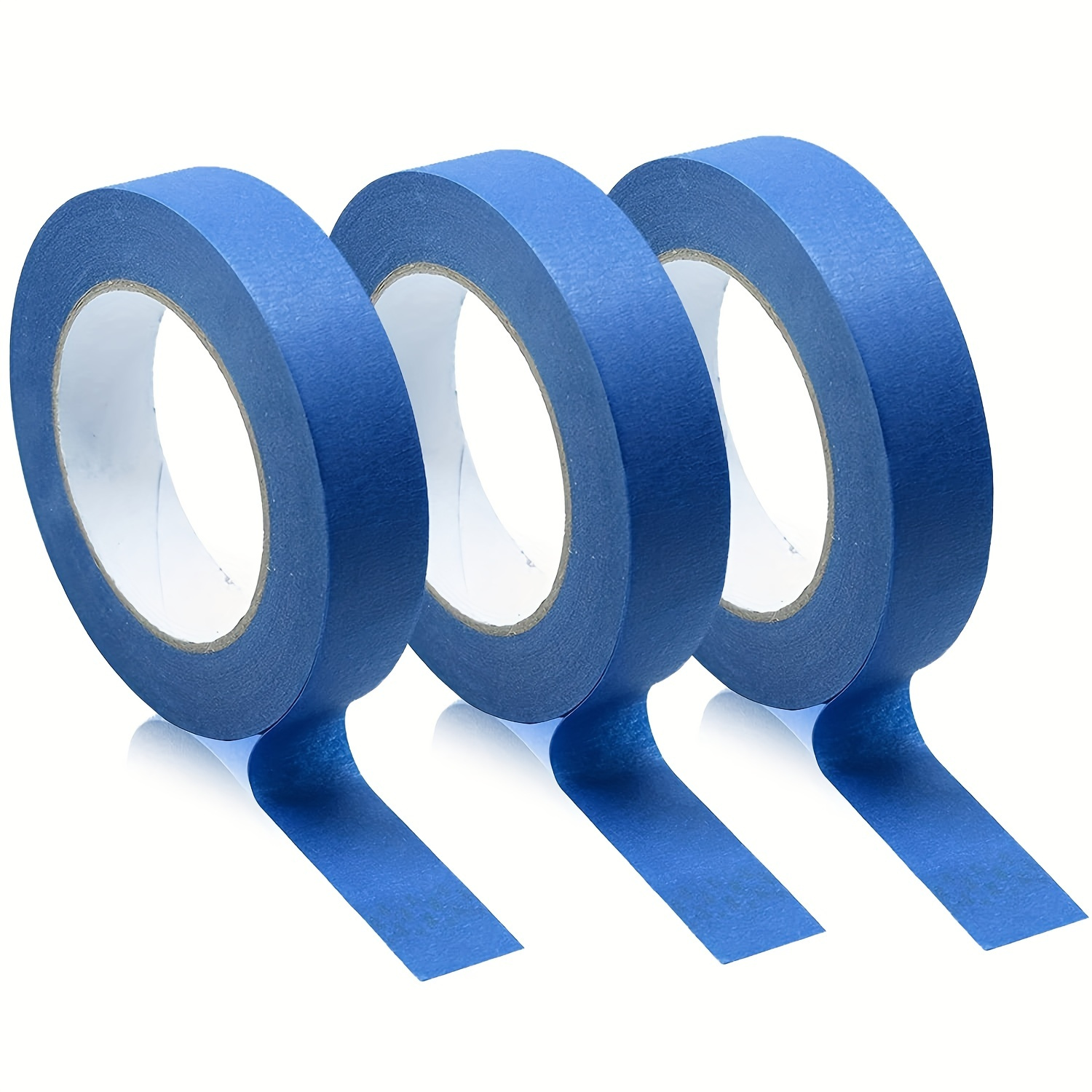 

0.7 Inch X 66 Ft Multi-surface Painters Tape - 3 Rolls Of Blue Crepe Paper Masking Tape For Wall, Painting, Crafts & More!