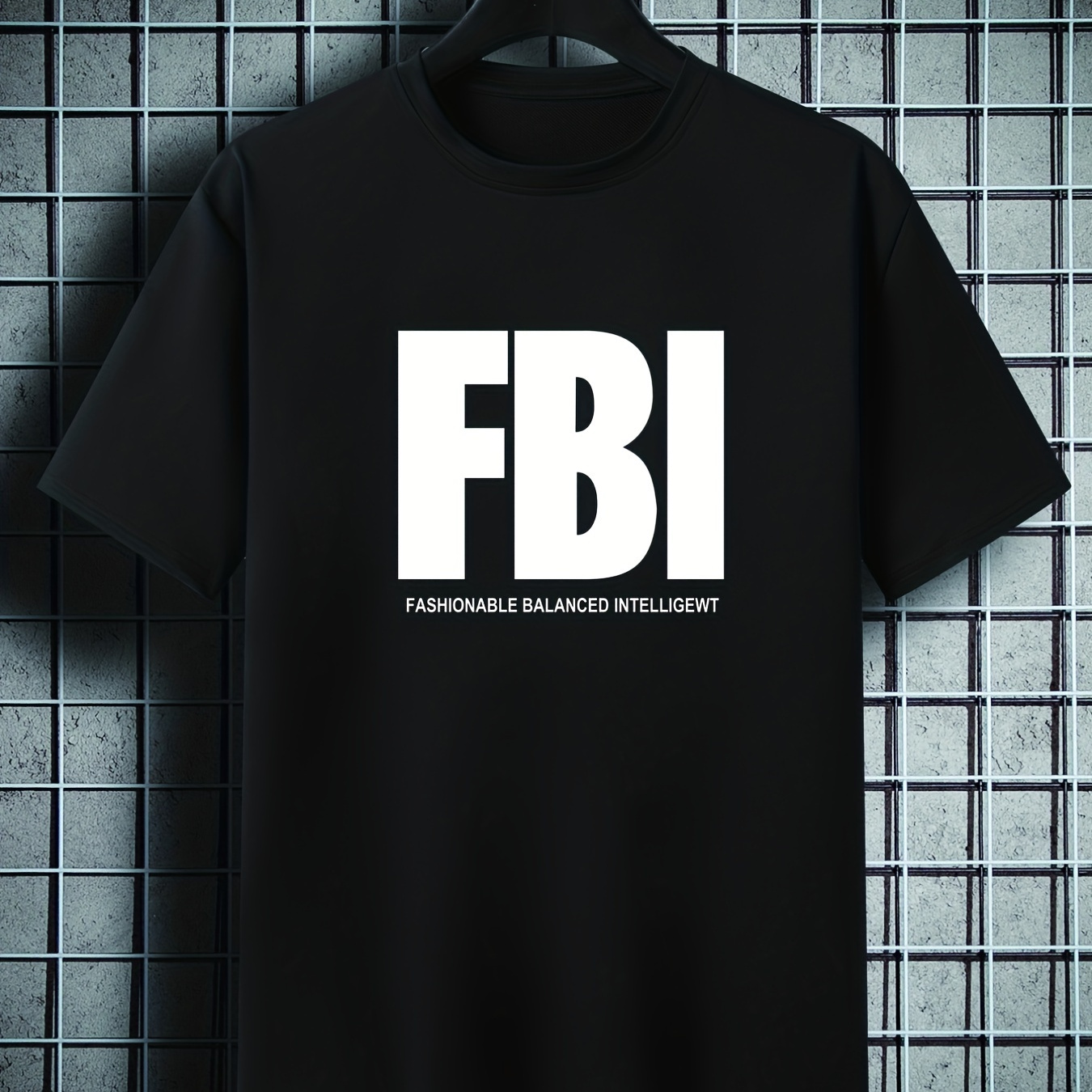 

Men's Casual "fbi" Print Short-sleeve Crew Neck T-shirts For Summer