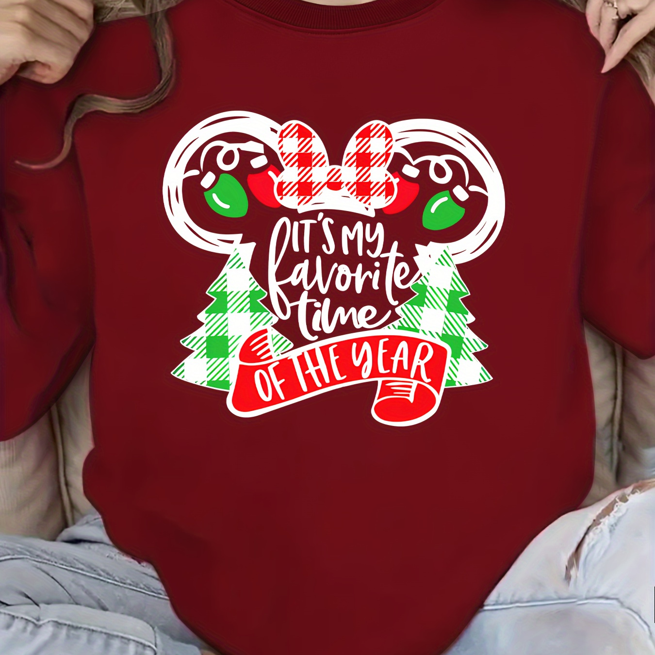 

Cartoon Sweatshirt, Crew Neck Casual Sweatshirt For Winter & Fall, Women's Clothing