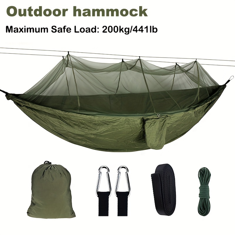 

Hamac de camping ultraléger avec moustiquaire - Idéal pour 1-2 personnes, parfait pour les aventures en plein air et les voyages