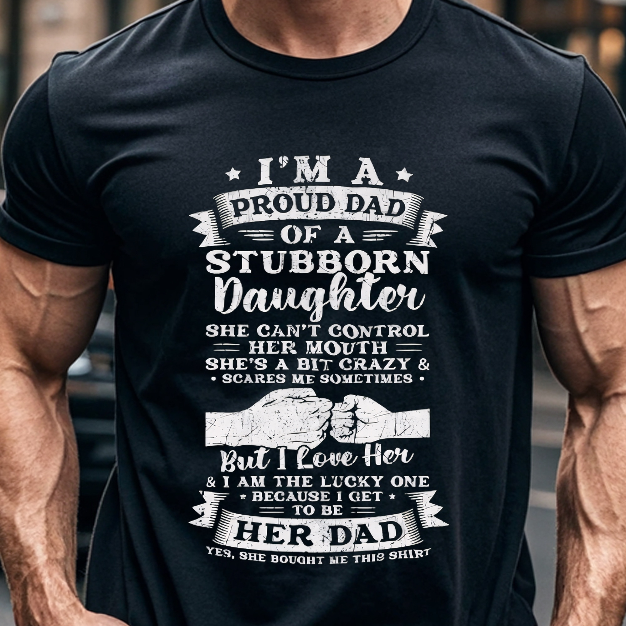 

I'm A Proud Dad Of A , Crew Neck Casual T Shirt, Casual Daily Style, Casual Wear For Men, Soft 100% Cotton, Funny T Shirts, Breathable, Lightweight, Casual Daily Style, Outdoor Activities, 4 Seasons