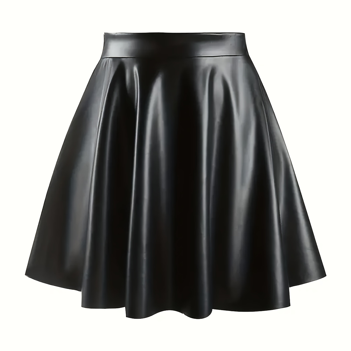 

52315# Elegant Leather Skirt With High Waist And , Plus Size Midi Skirt