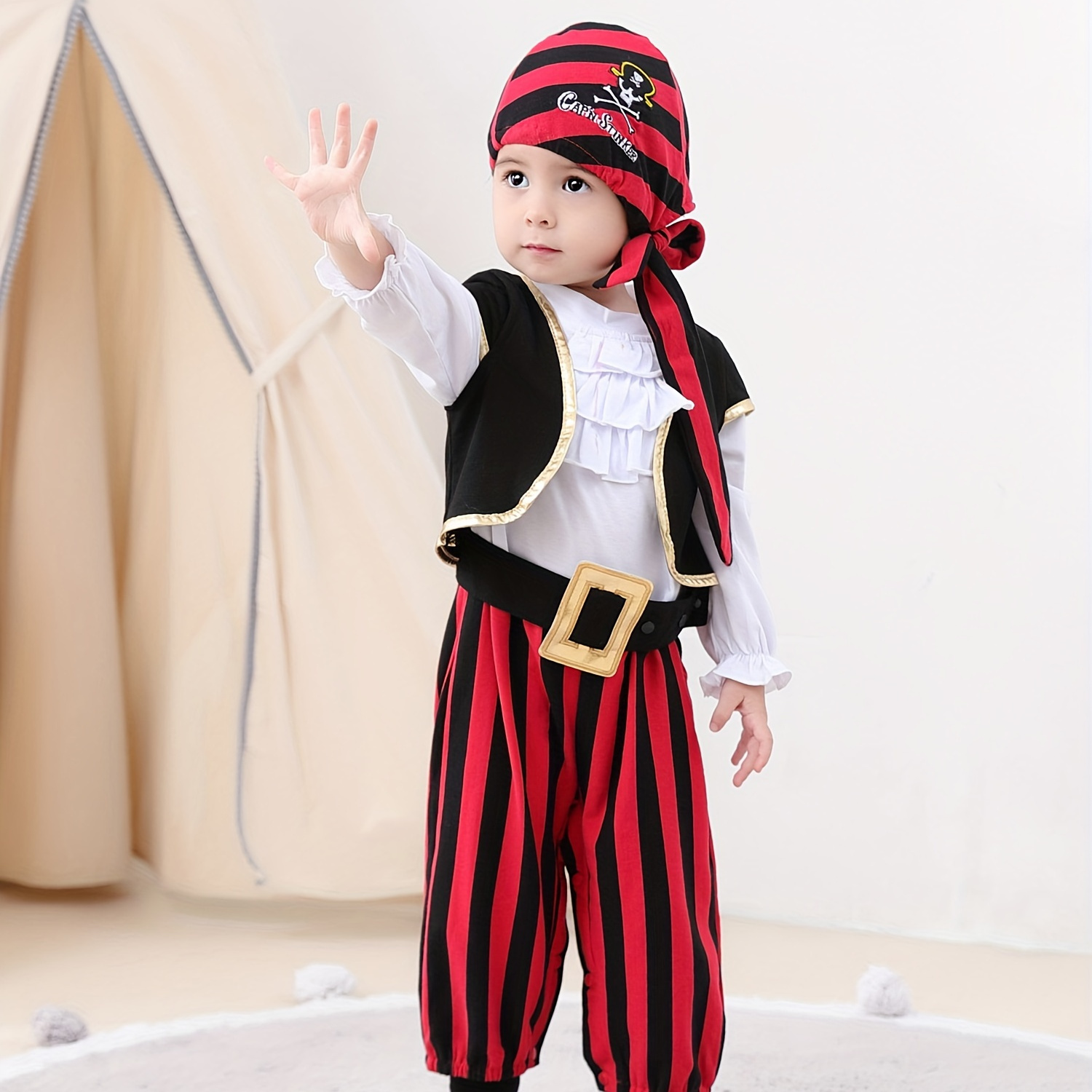 

Baby Boy's Cotton Halloween Performance Clothes, Striped Trousers, Climbing Clothes, Spring And Autumn Long Sleeves Children's Holiday Clothes
