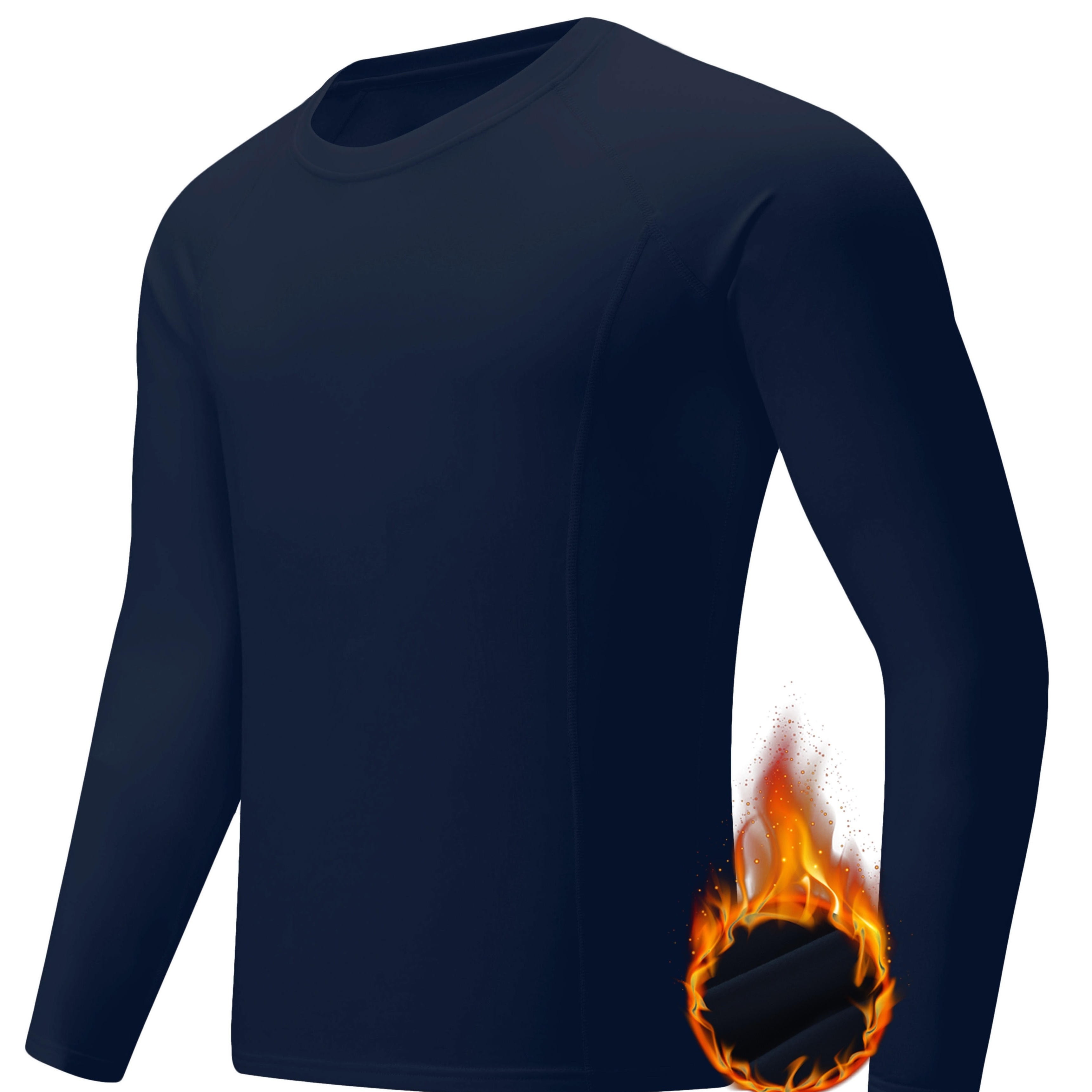 Men's Thermal Underwear Tops, Lightweight Comfortable Basic Tops, Long Sleeve Round Neck Warm Clothes