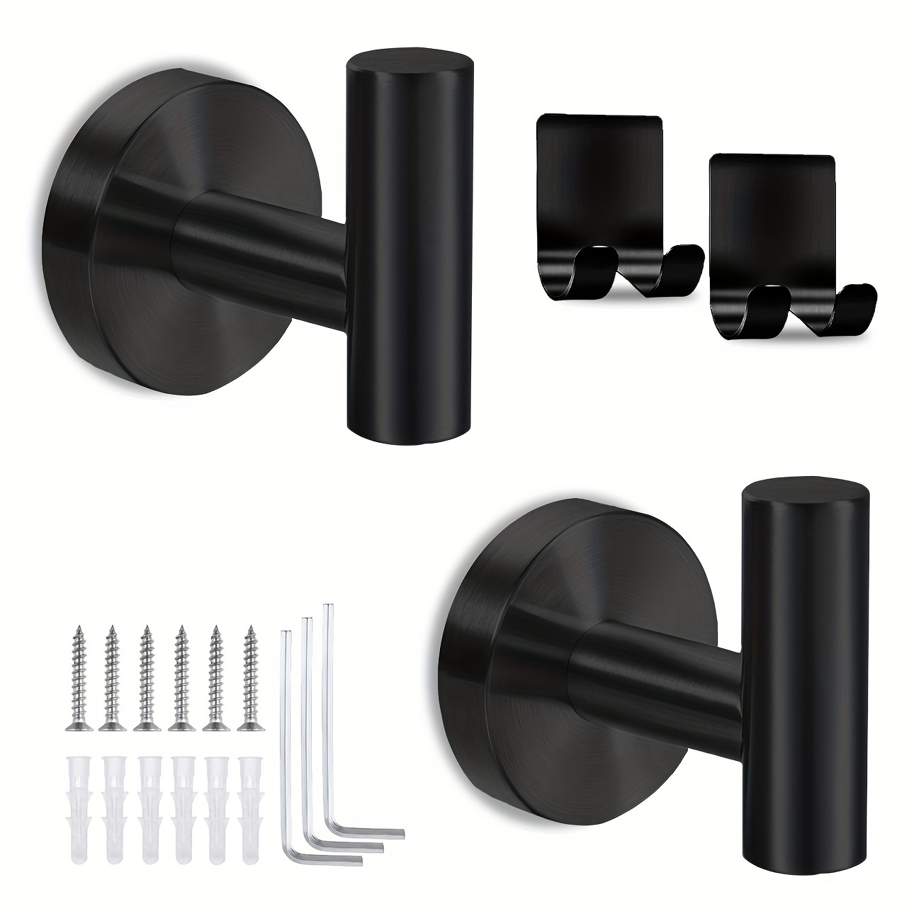 Modern Hanging Hooks For Wall Aluminium Black Towel Holder - Temu