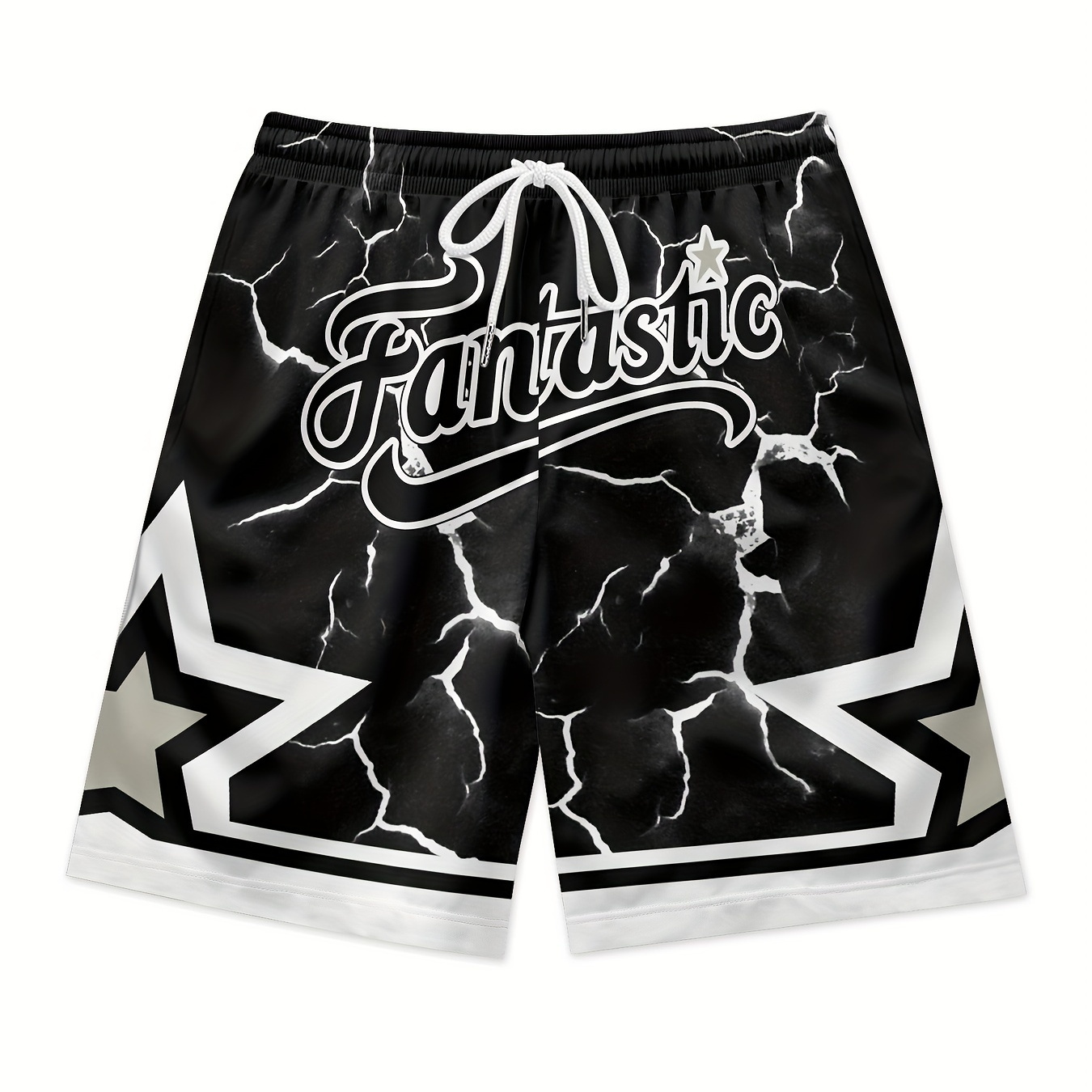 

Men's Summer Black Waist Shorts Letters Print Quick Dry Breathable Polyester Shorts Daily Streetwear Vacation Stylish Shorts Basketball Shorts Sport Clothing Bottoms