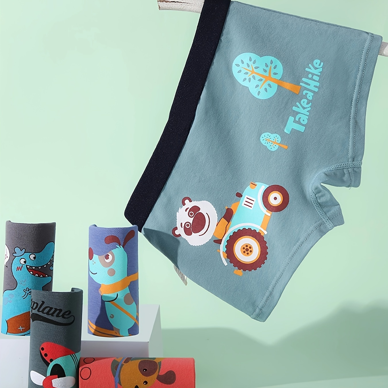 

Lot de 4 Boxers en Garçons de Mignons - Sous-vêtements , Respirants et Confortables Toutes les