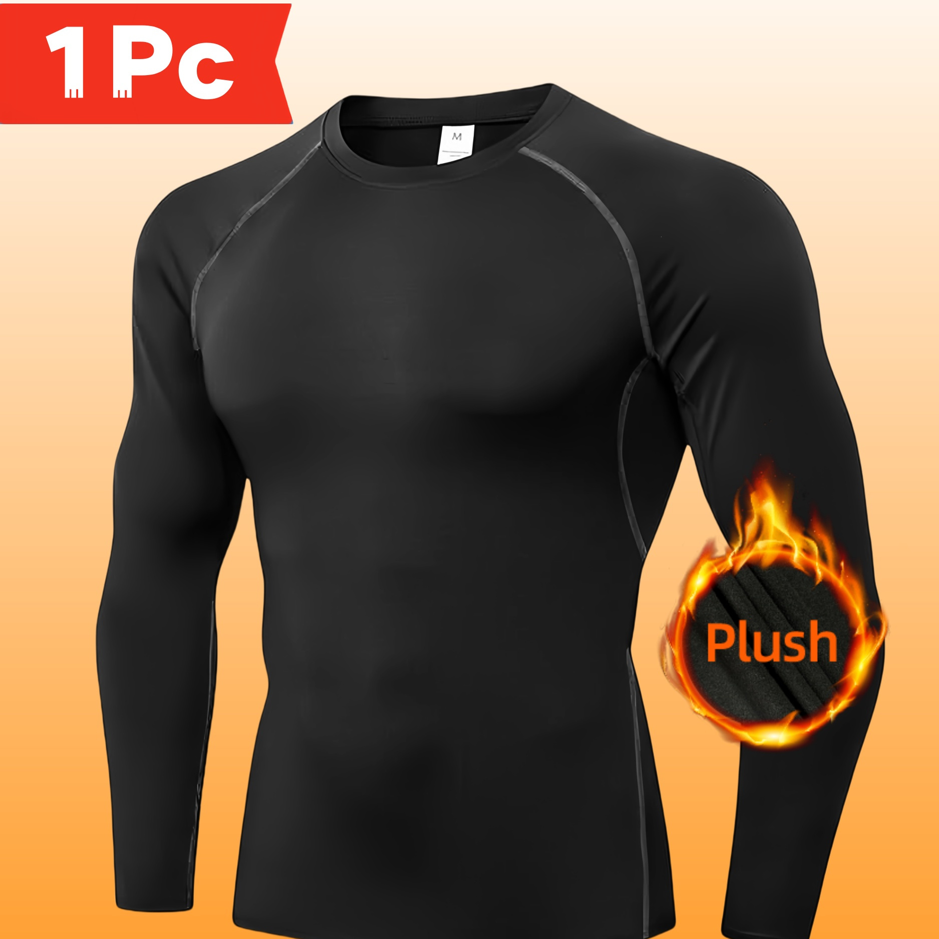 

1/3/5 Pcs Men's Thermal Underwear Top, Moisture Absorbing And Breathable Sports Shirt, Suitable For Men's Autumn And Winter Jogging, Cycling, Football, Skiing, Motorcycle