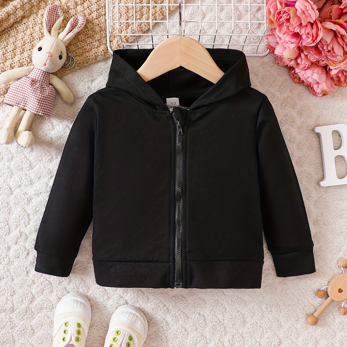 

Baby Boy's Casual Long Sleeve Zipper Hooded Coat, Child's Sports Casual Outwear