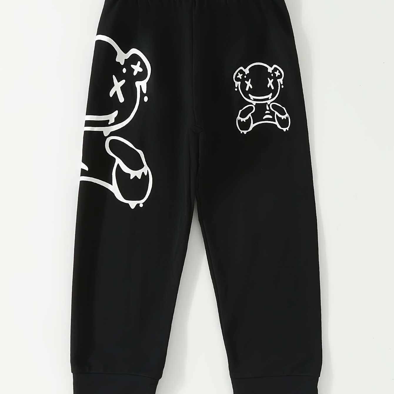 

Boy's Trendy Bear Print Pants, Casual Slightly Stretch Breathable Sweatpants For Spring Fall Outdoor