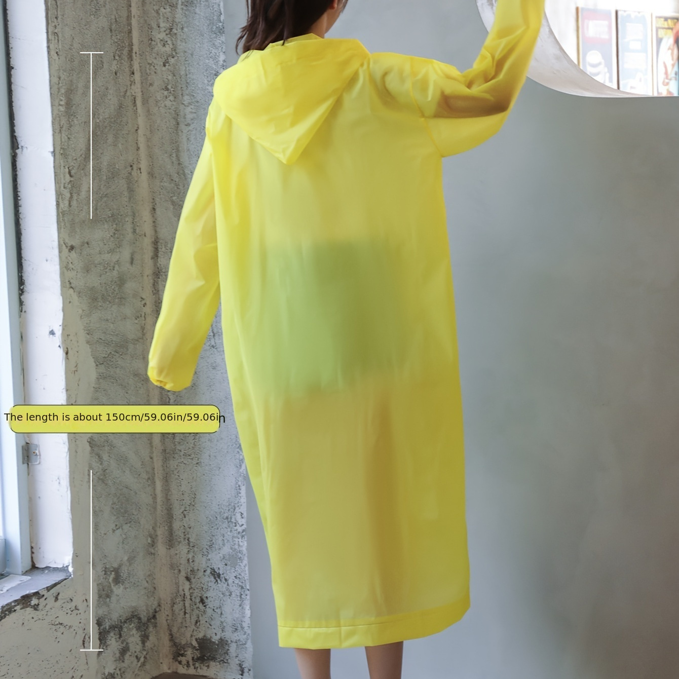 

Solid Color Yellow Raincoat, Eva Material Thickened Wear Resistant Durable, Suitable For Daily Rain Going Out, Trekking, Fishing, Mountaineering, Tourism And Riding