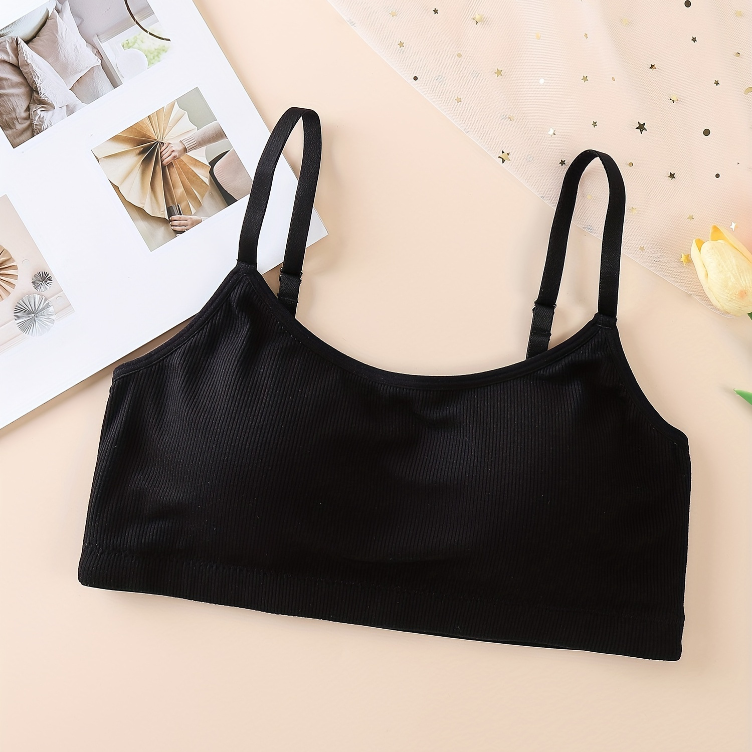 Simple Solid Wireless Bralette Casual Comfy Yoga Intimates - Temu