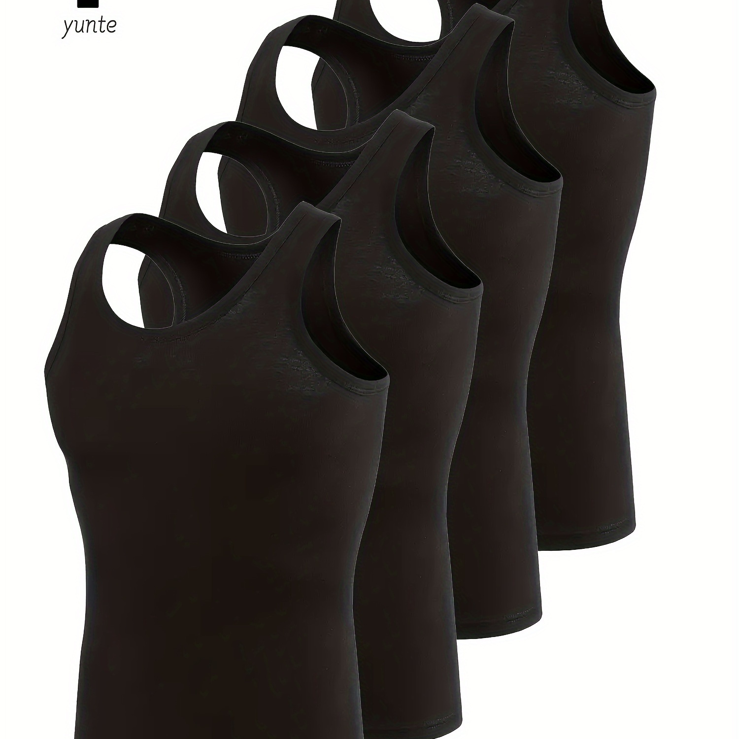 

Men' Tank Top Set Of 4 - Breathable, Quick-dry, Comfortable Fitness Tank Tops For Gym, Running, Exercise - Solid Color, Polyester, Knit Fabric, Casual Summer Clothing