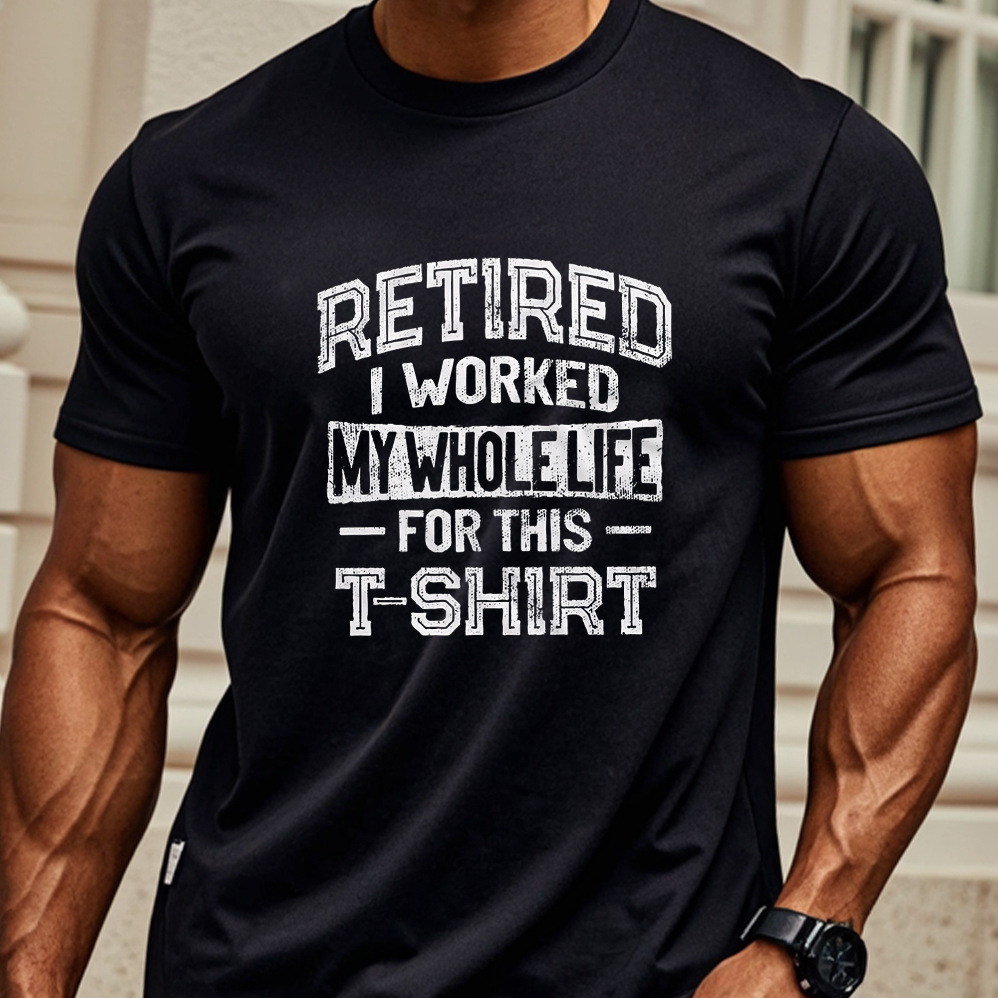 

Retired I Worked For This T-shirt Men's Graphic T Shirts Black Funny T Shirts For Men With Sayings Crew Neck Casual Soft 100% Cotton Original Running Mens Cotton T Shirts.