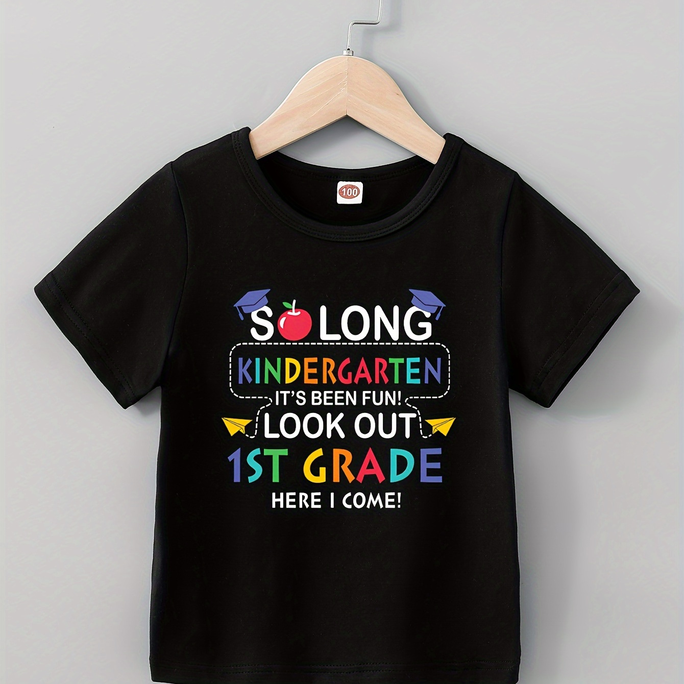

Casual Style Boys' Summer Top - 1st Grade Here I Come... Colorful Print Short Sleeve Crew Neck T-shirt - Daily Outdoor Homecoming Day Gift