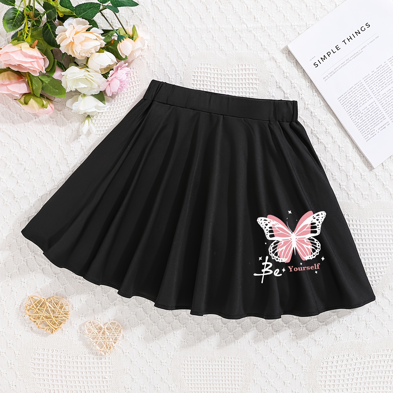 

Butterfly Print Skirt, High Waist Casual Skirt For Spring & Summer, Women's Clothing