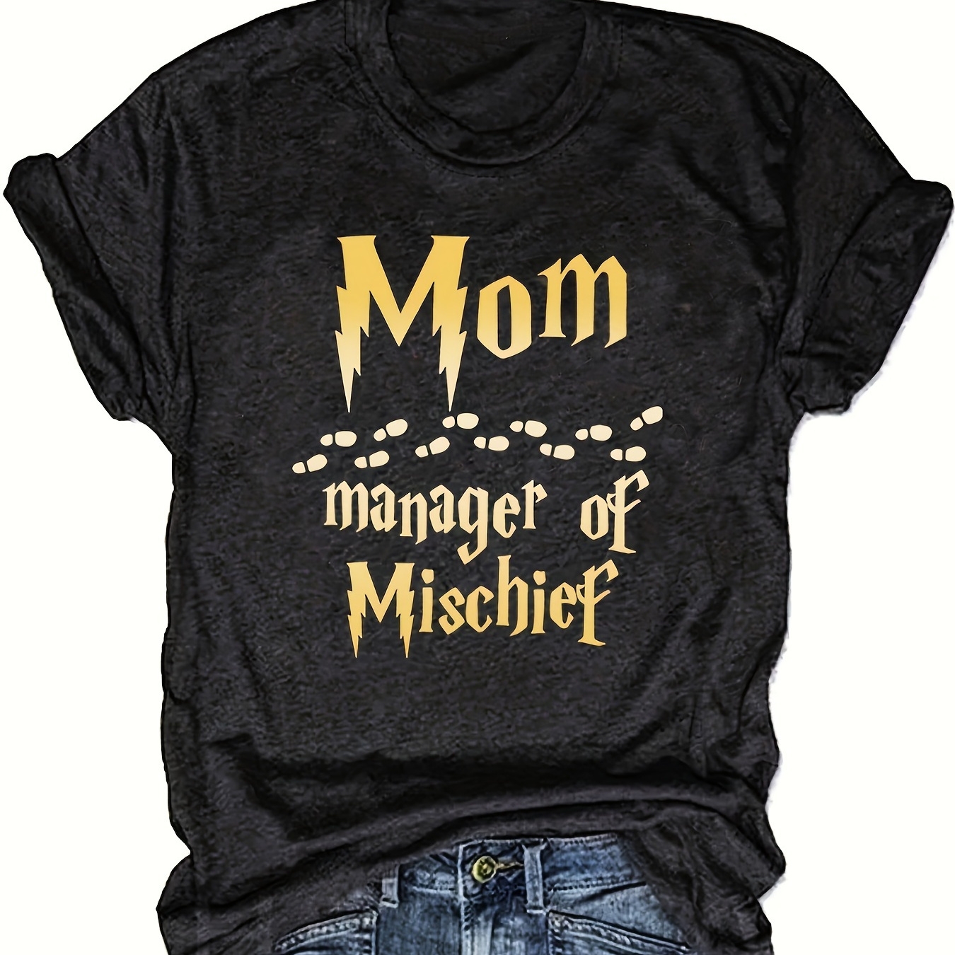 

Mother's Day Mom Print T-shirt, Short Sleeve Crew Neck Casual Top For Summer & Spring, Women's Clothing
