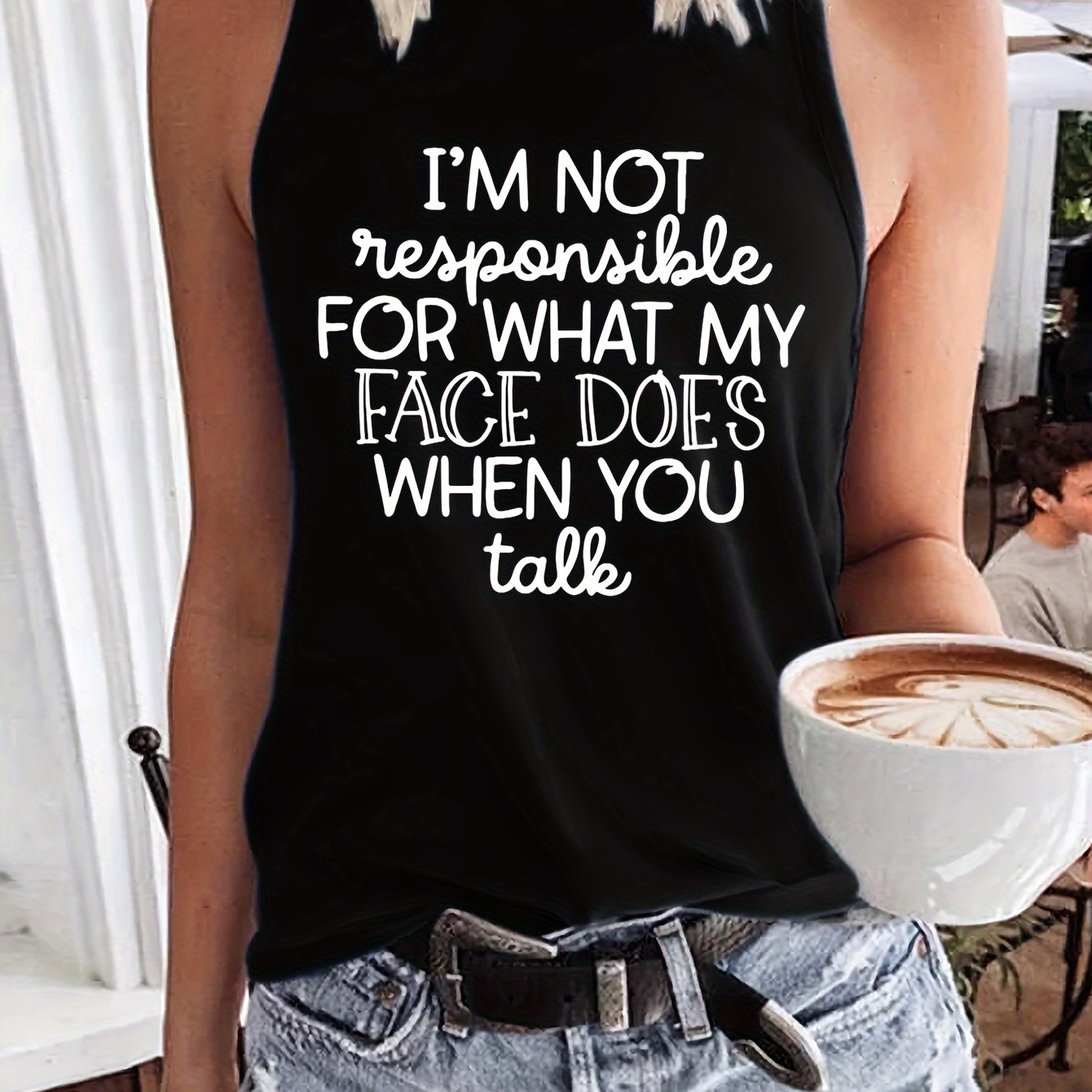

Letter Print Tank Top, Sleeveless Casual Top For Summer & Spring, Women's Clothing