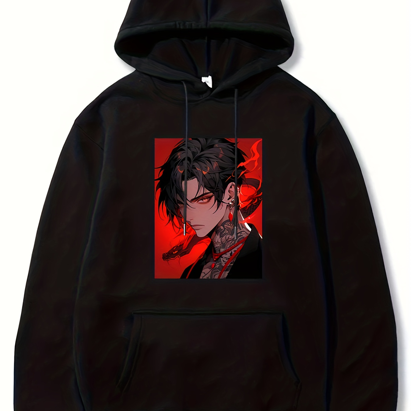 

Anime Graphic Print Men's All-match Hooded Sweatshirt For Fall Winter