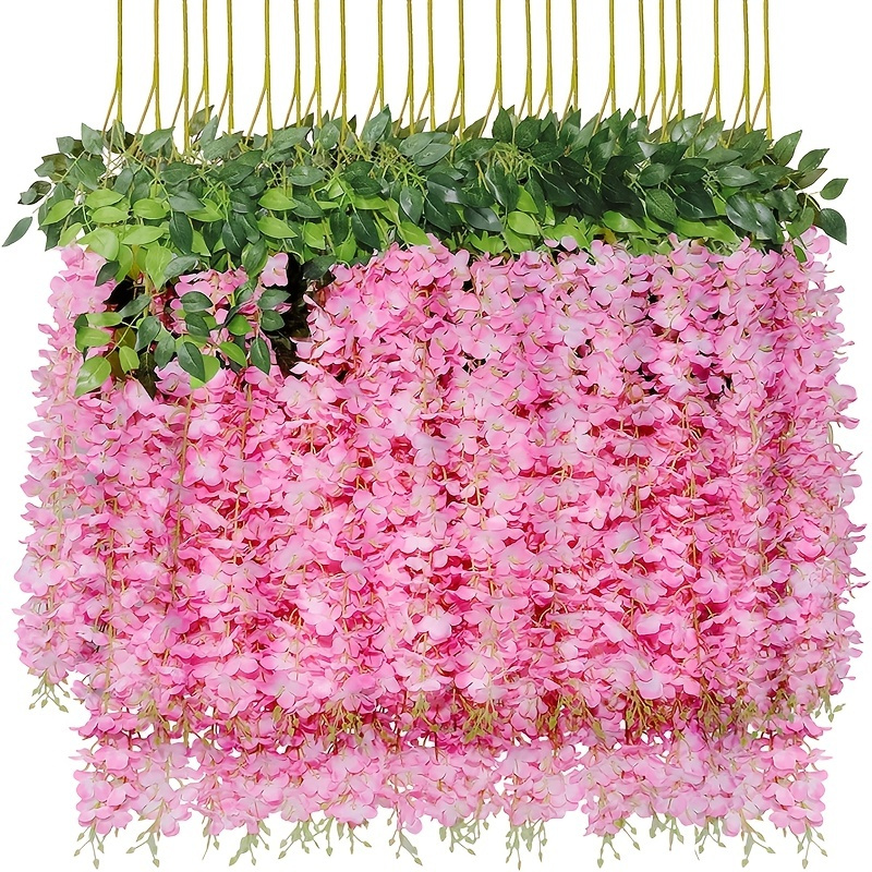 12pcs Artificial Hanging Plants Fake Plant Artificial Wisteria Plants ...