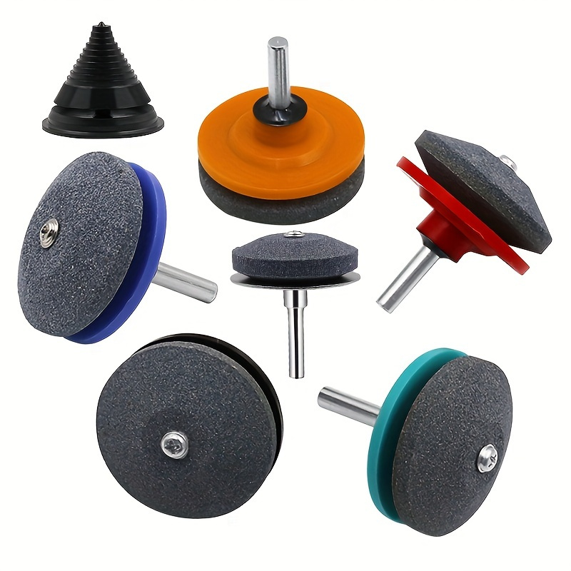 Lawn Mower Sharpener4 Pcs Universal Lawn Mower Rotary Blade Sharpener  Garden Grinder Wheel Stone For Electric Drill Hand Drill Repair Kit 